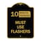 Signmission Must Use Flashers Choose Your Limit Minute Parking, Black & Gold Alum Sign, 18" x 24", BG-1824-23867 A-DES-BG-1824-23867 - alternate 1